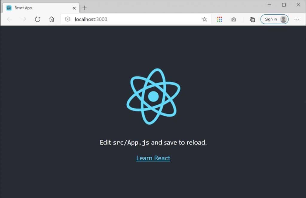 react starter page